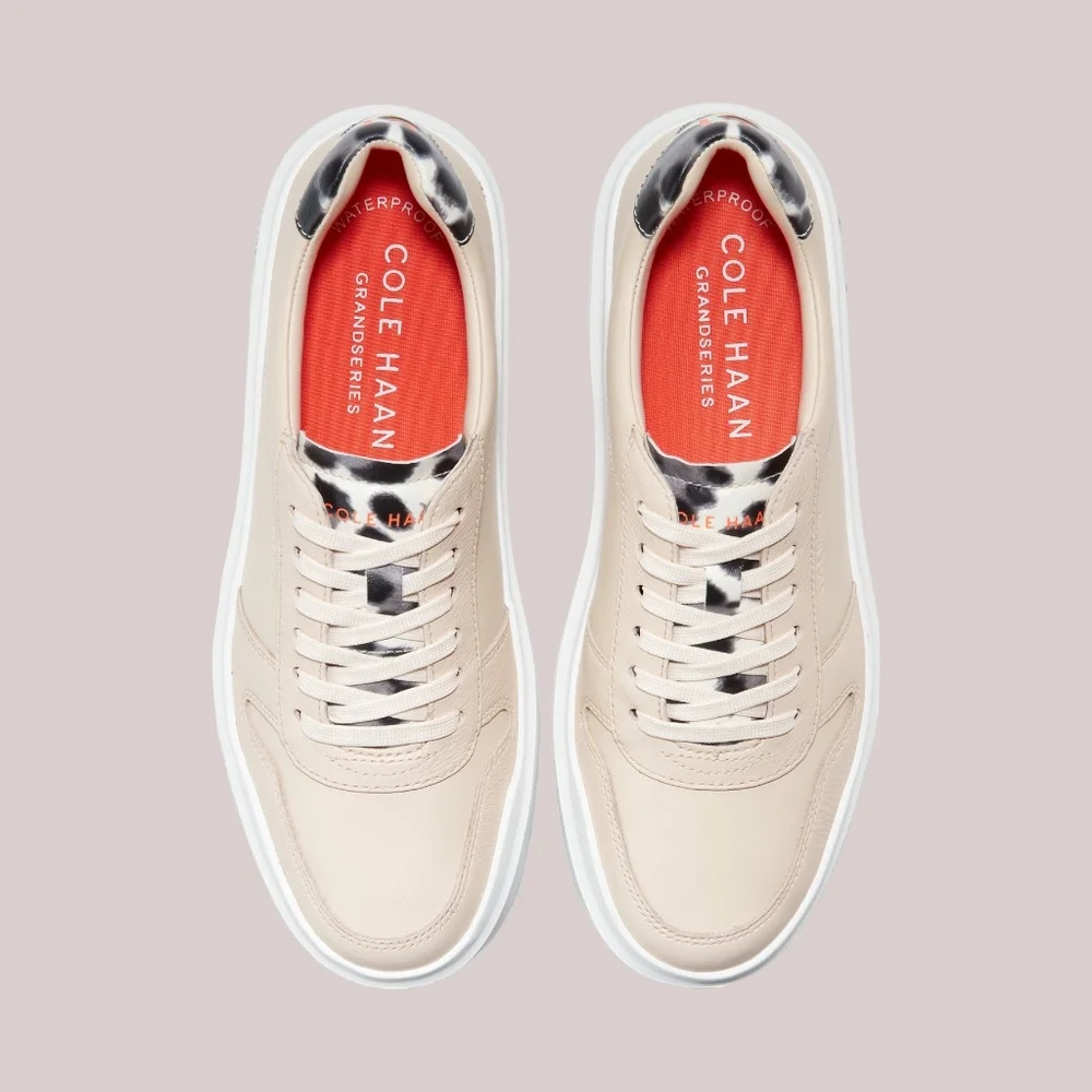 Womens Cole Haan GrandPro AM Golf Sneaker, Shortbread. W23542 - Picture 3 of 5